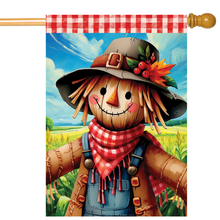 Scarecrow & Pumpkins Banner Flag