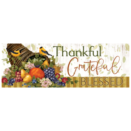 Thankful, Grateful Cornucopia Signature Sign