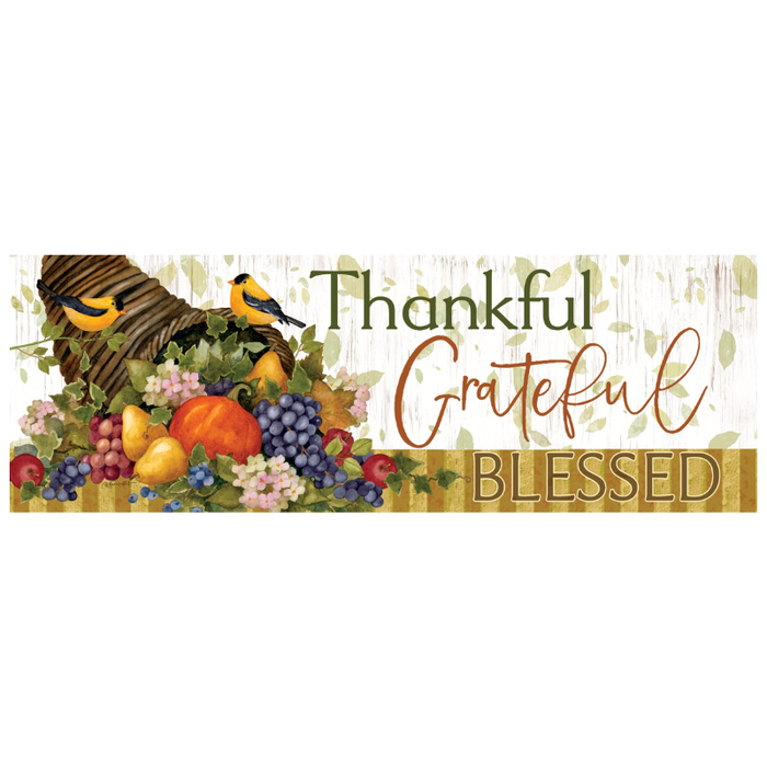 Thankful, Grateful Cornucopia Signature Sign