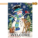 Woodland Snowman Banner Flag