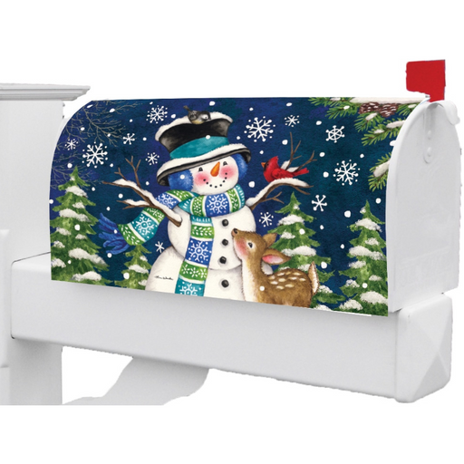 Woodland Snowman Mailbox Cover