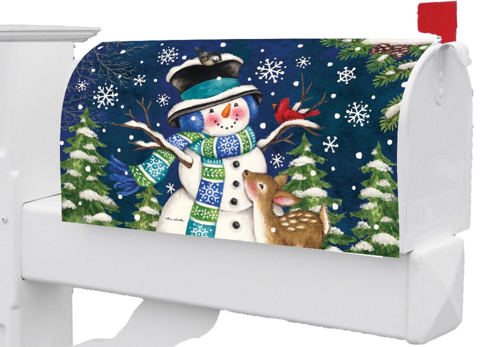 Woodland Snowman Mailbox Cover