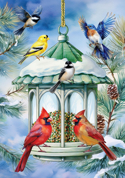 Winter Feeder Decorative Flag