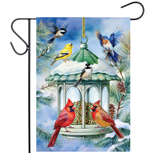 Winter Feeder Garden Flag