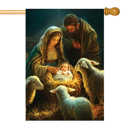 Isaiah 9:6 Nativity Banner Flag