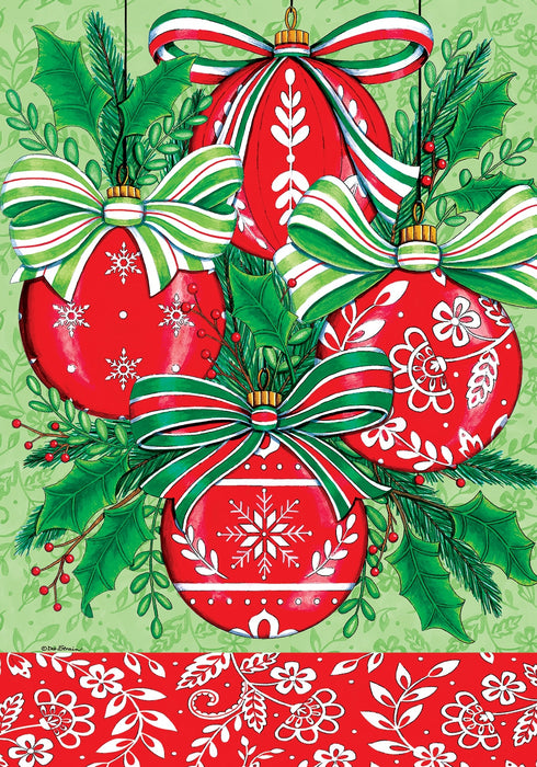 Red Christmas Ornaments Decorative Flag
