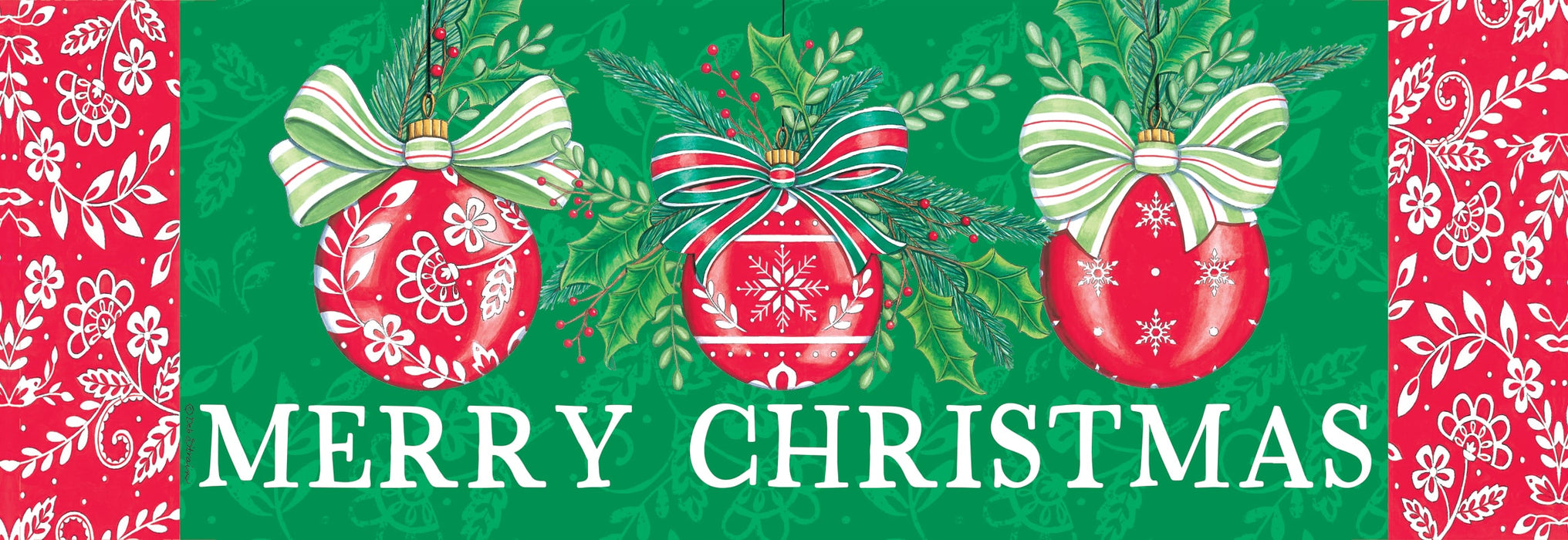 Red Christmas Ornaments Signature Sign