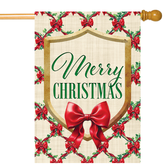 Christmas Bows Banner Flag
