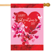Hearts and Flowers Banner Flag