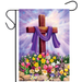 Cross and Flowers Garden Flag