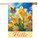 Daffodils & Butterfly Banner Flag