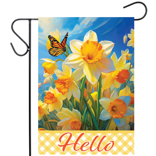 Daffodils & Butterfly Garden Flag