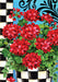 Checkered Red Geraniums Decorative Flag