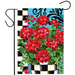 Checkered Red Geraniums Garden Flag