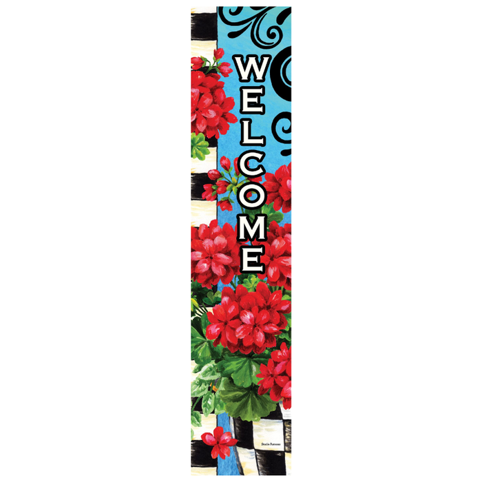 Checkered Red Geraniums Expression