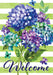 Striped Hydrangeas Decorative Flag