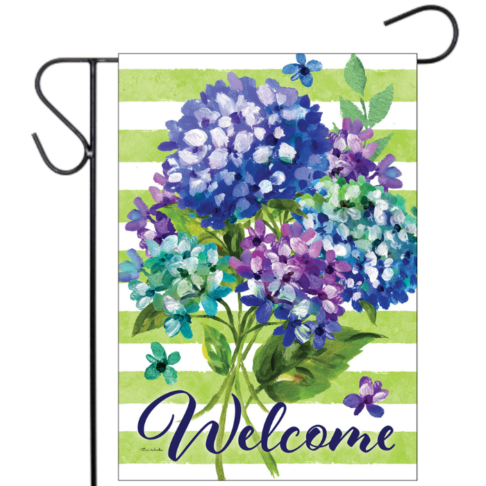 Striped Hydrangeas Garden Flag