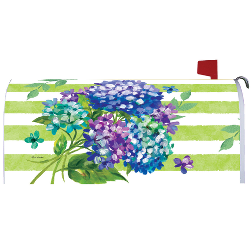 Striped Hydrangeas Mailbox Cover