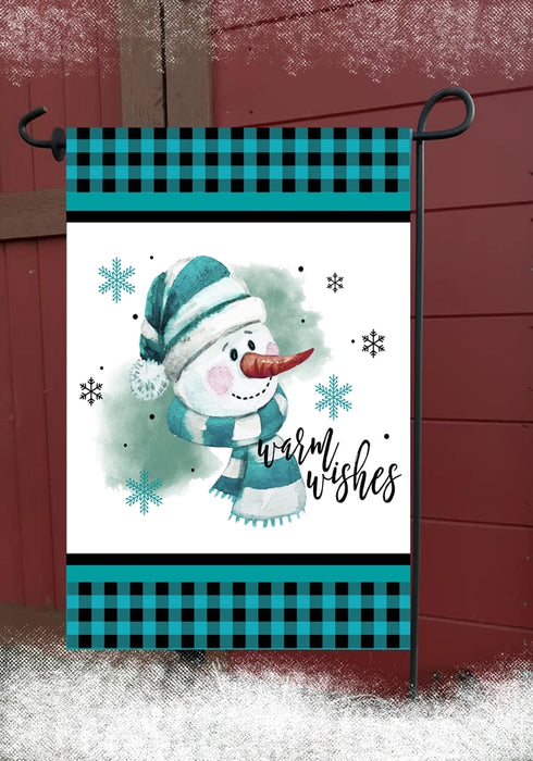 Warm Wishes Snowman Garden Flag