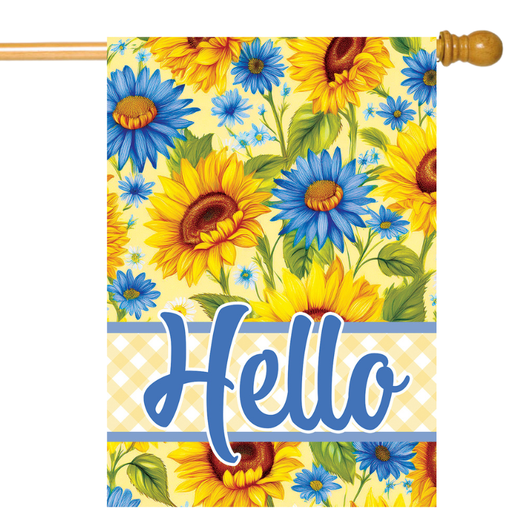 Sunflowers and Daisies Banner Flag
