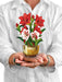 Mini Scarlet Amaryllis Pop-Up Bouquet w/ Note Card