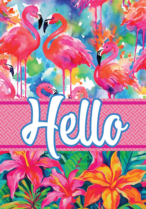 Watercolor Flamingos Decorative Flag