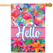 Watercolor Flamingos Banner Flag