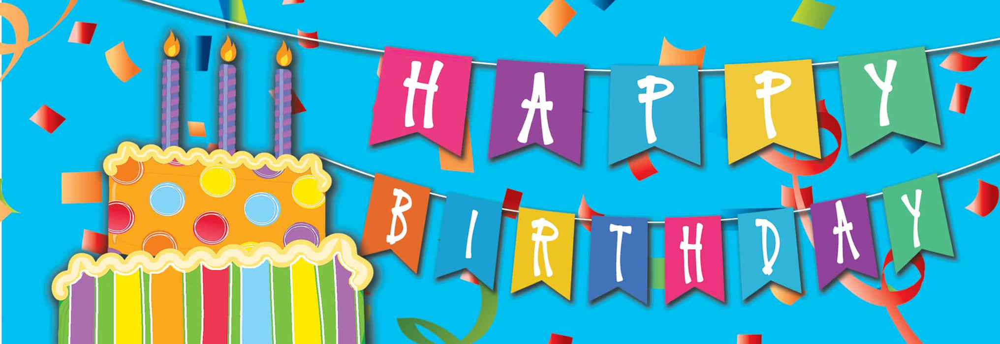Blue Happy Birthday Signature Sign