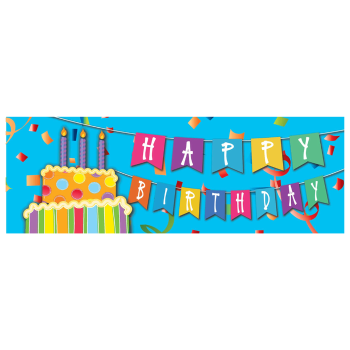 Blue Happy Birthday Signature Sign