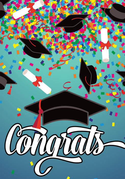Confetti Graduation Banner Flag