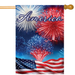 America Fireworks Banner Flag