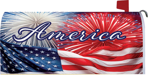America Fireworks Mailbox Cover