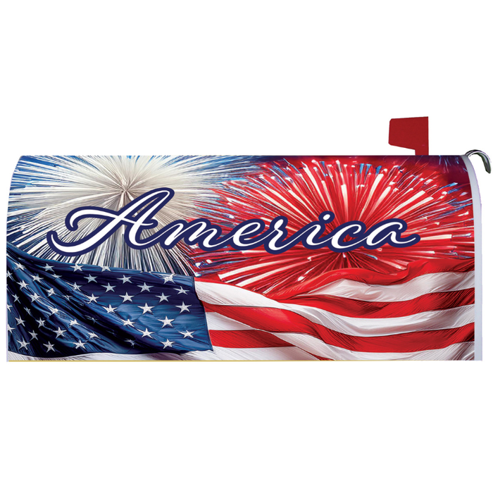 America Fireworks Mailbox Cover