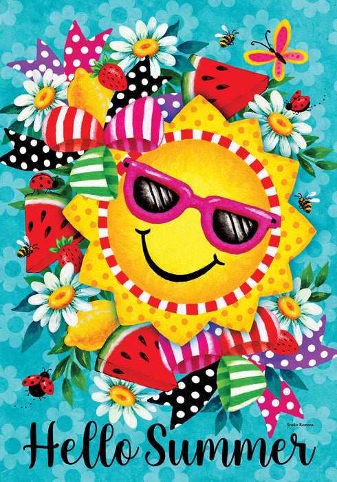 Hello Summer Decorative Flag
