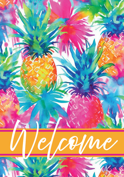 Watercolor Pineapples Decorative Flag