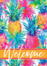 Watercolor Pineapples Decorative Flag