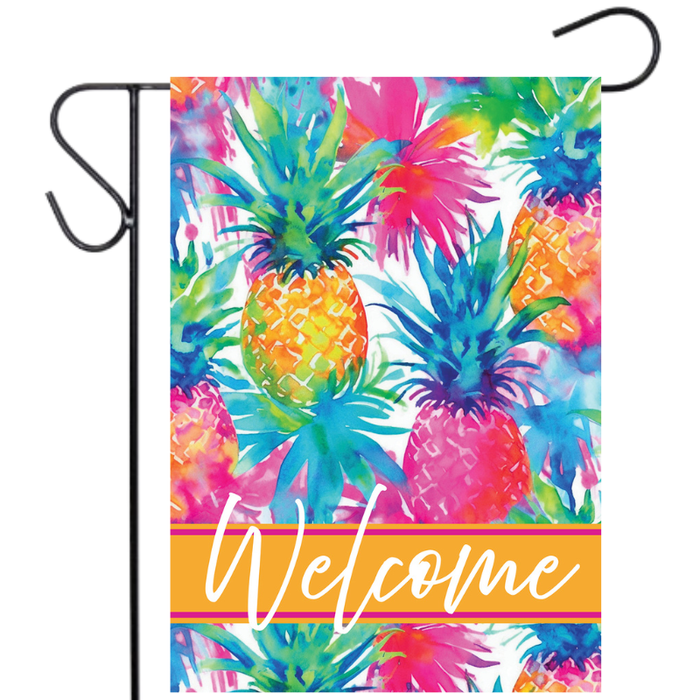 Watercolor Pineapples Garden Flag
