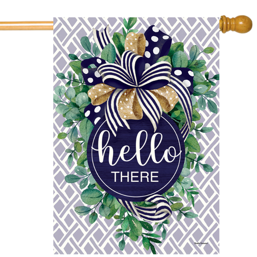 Eucalyptus on Navy Banner Flag