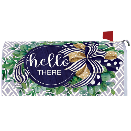 Eucalyptus on Navy Mailbox Cover