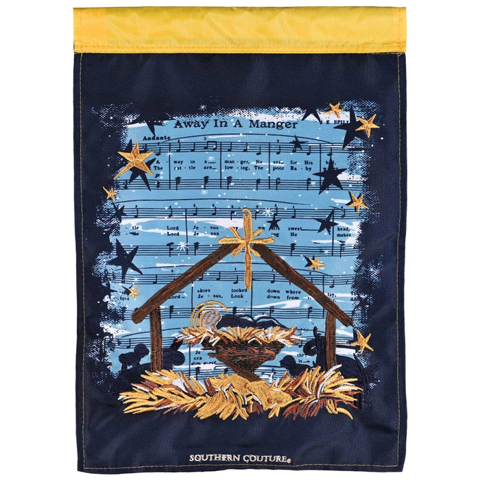 Away in a Manger Applique Garden Flag