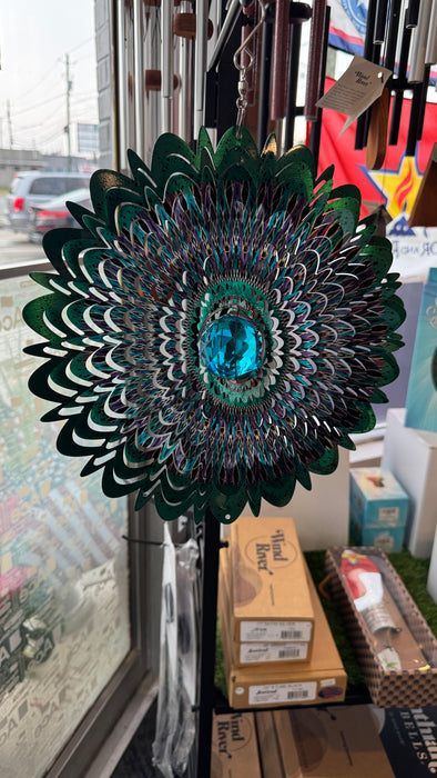 Crystal Cosmic Mandala Large Metal Wind Spinner