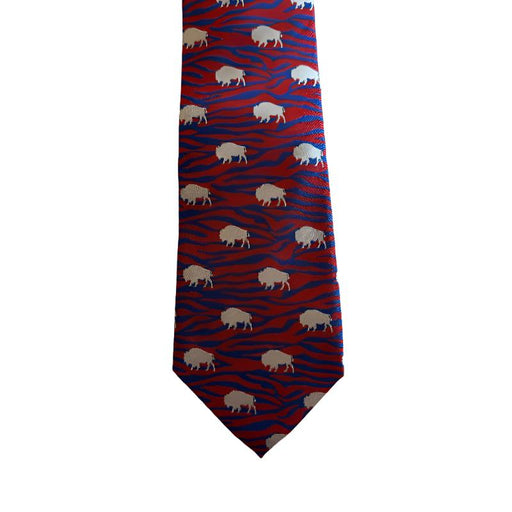 Red and Blue Zebra Buffalo Silk Neck Tie