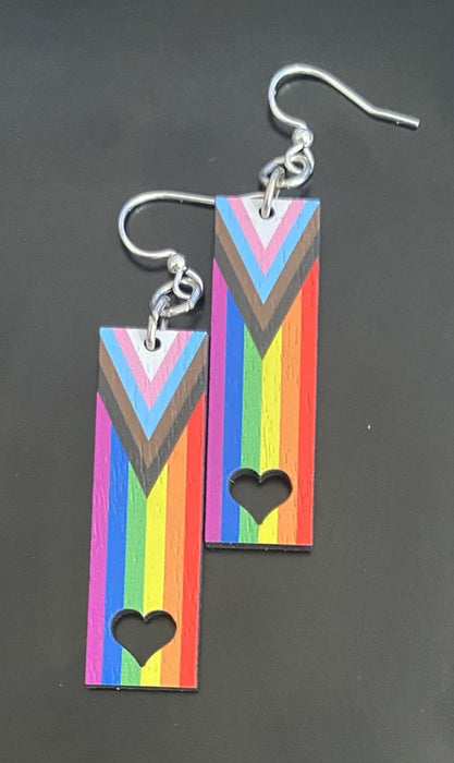 Inclusive Pride Wood Earrings