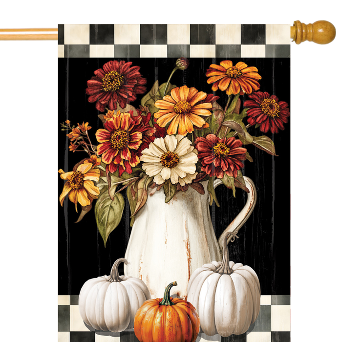 Vintage Fall Flowers Banner Flag