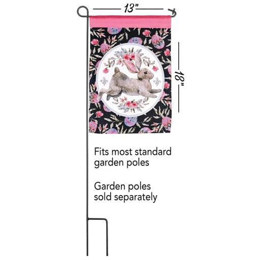 Vintage Floral Easter Rabbit Garden Flag