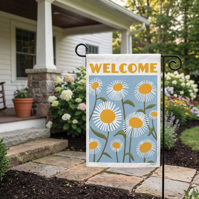 Welcome Daisy Garden Flag