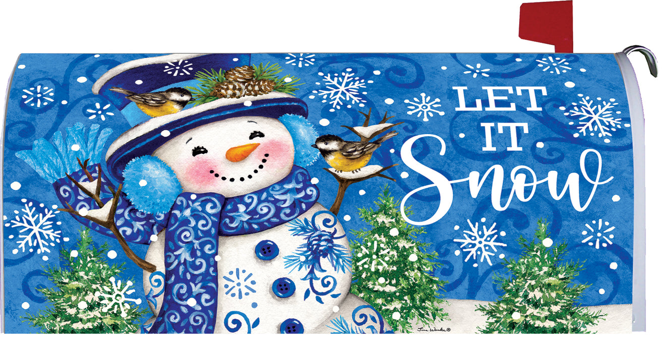 Chinoiserie Snowman Mailbox Cover
