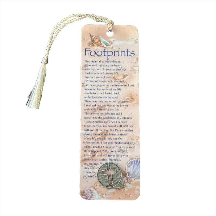 Footprints Poem Cross Coin Bookmark