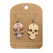 Sugar Skull Heart Wood Earrings