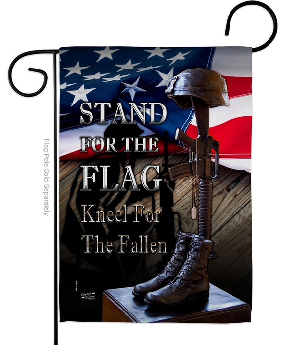 Stand for the Flag, Kneel for the Fallen Garden Flag
